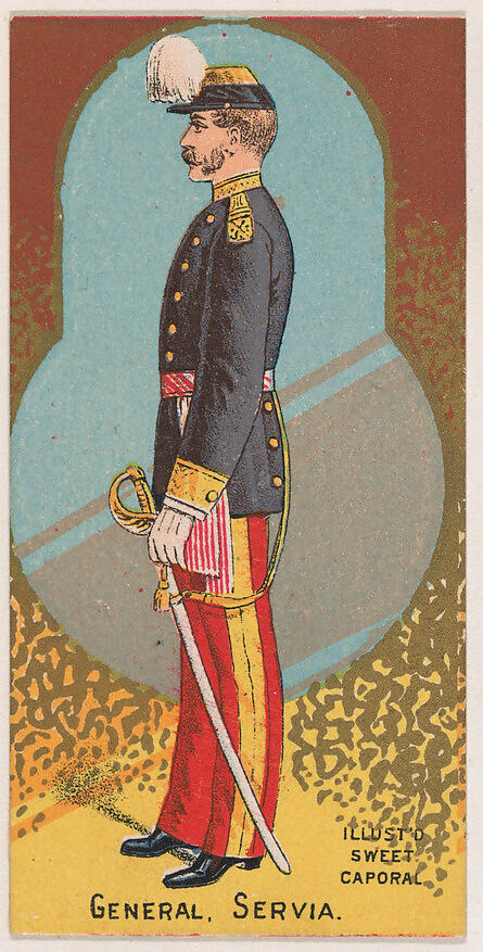 General, Servia, from the Military Series (N224) issued by Kinney Tobacco Company to promote Sweet Caporal Cigarettes, Issued by Kinney Brothers Tobacco Company, Commercial color lithograph 