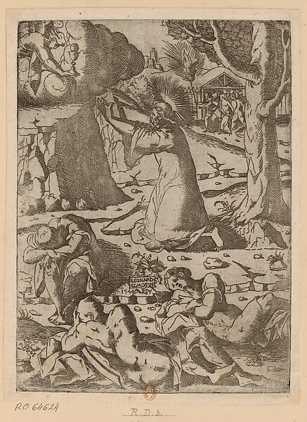 Agony in the Garden, Léonard Limosin (French, ca. 1505–75/77), Etching 