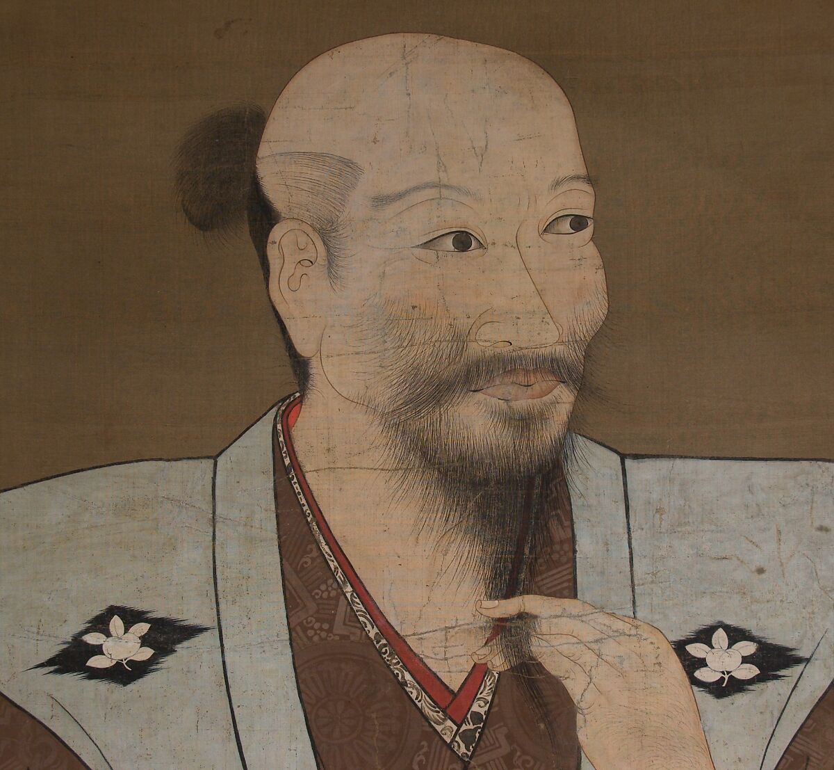 Portrait of a Warrior, Unidentified artist Japanese, late 16th century, Hanging scroll; ink and color on silk, Japan