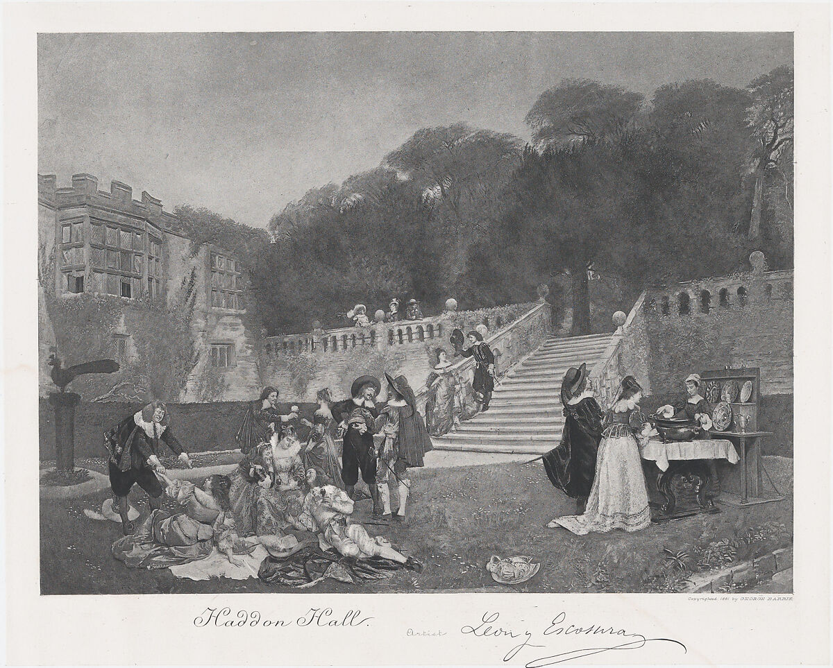 Haddon Hall, After Ignacio de León y Escosura (Spanish, Oviedo 1834–1901 Toledo), Photogravure on chine collé 