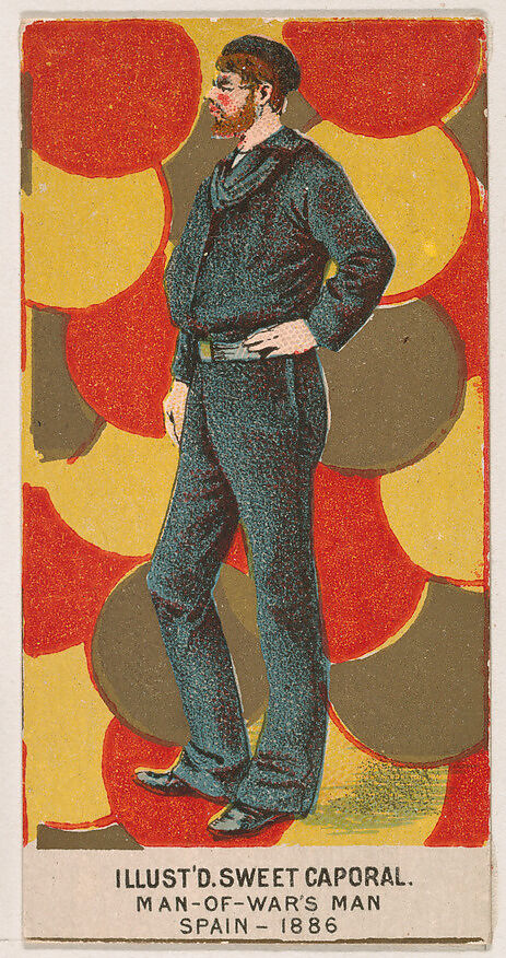 Man-of-War's Man, Spain, 1886, from the Military Series (N224) issued by Kinney Tobacco Company to promote Sweet Caporal Cigarettes, Issued by Kinney Brothers Tobacco Company, Commercial color lithograph 
