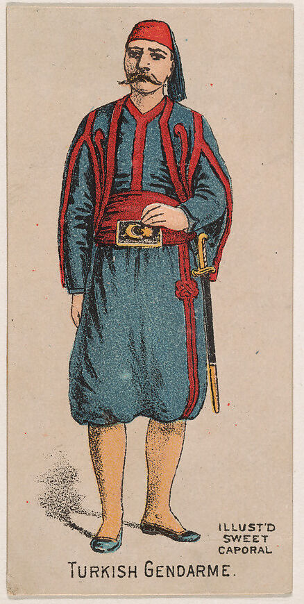 Turkish Gendarme, from the Military Series (N224) issued by Kinney Tobacco Company to promote Sweet Caporal Cigarettes, Issued by Kinney Brothers Tobacco Company, Commercial color lithograph 