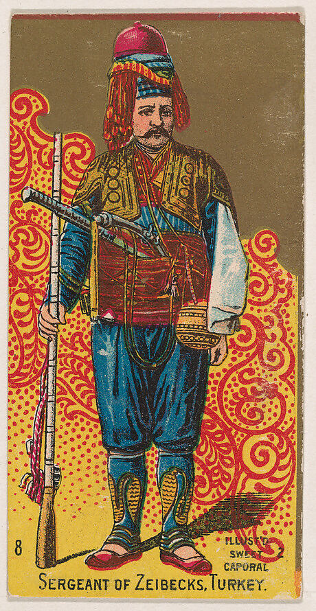 Sergeant of Zeibecks, Turkey, from the Military Series (N224) issued by Kinney Tobacco Company to promote Sweet Caporal Cigarettes, Issued by Kinney Brothers Tobacco Company, Commercial color lithograph 