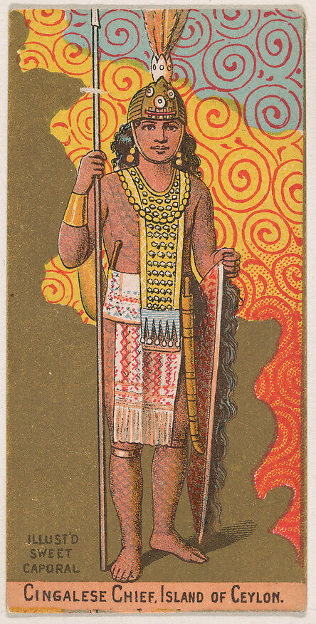 Cingalese Chief, Island of Ceylon, from the Military Series (N224) issued by Kinney Tobacco Company to promote Sweet Caporal Cigarettes, Issued by Kinney Brothers Tobacco Company, Commercial color lithograph 