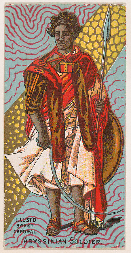 Abyssinian Soldier, from the Military Series (N224) issued by Kinney Tobacco Company to promote Sweet Caporal Cigarettes, Issued by Kinney Brothers Tobacco Company, Commercial color lithograph 