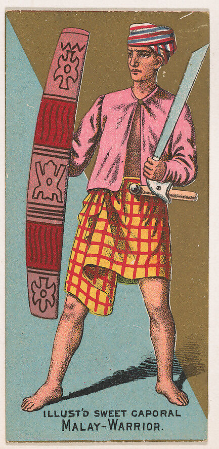Malay Warrior, from the Military Series (N224) issued by Kinney Tobacco Company to promote Sweet Caporal Cigarettes, Issued by Kinney Brothers Tobacco Company, Commercial color lithograph 