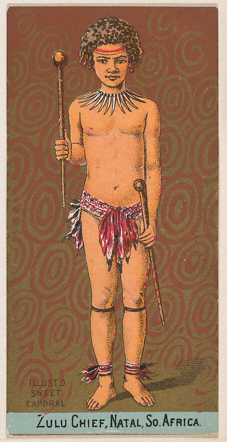 Zulu Chief, Natal, South Africa, from the Military Series (N224) issued by Kinney Tobacco Company to promote Sweet Caporal Cigarettes, Issued by Kinney Brothers Tobacco Company, Commercial color lithograph 