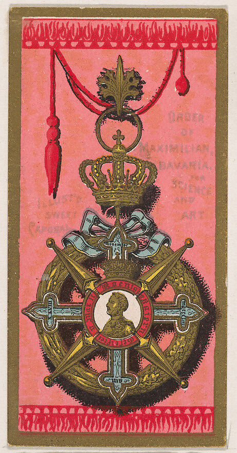 Order of Maximilian, Bavaria, for Science and Art, from the Military Series (N224) issued by Kinney Tobacco Company to promote Sweet Caporal Cigarettes, Issued by Kinney Brothers Tobacco Company, Commercial color lithograph 