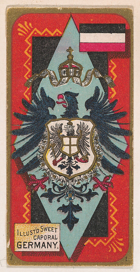 Coat of Arms, Germany, from the Military Series (N224) issued by Kinney Tobacco Company to promote Sweet Caporal Cigarettes, Issued by Kinney Brothers Tobacco Company, Commercial color lithograph 