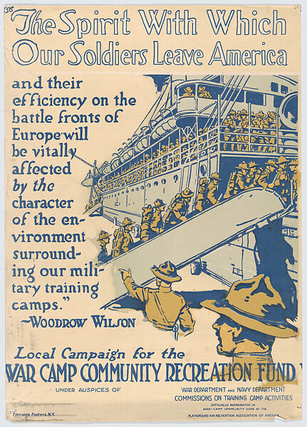 Local campaign for the War Camp Community Recreation Fund, Issued by Commission on Training Camp Activities, Commercial color lithograph 