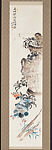 Still life with crabs and fish, Yi Yong-u (artist name: Mungno) (Korean, 1902–1952), Pair of hanging scrolls; ink and color on paper, Korea