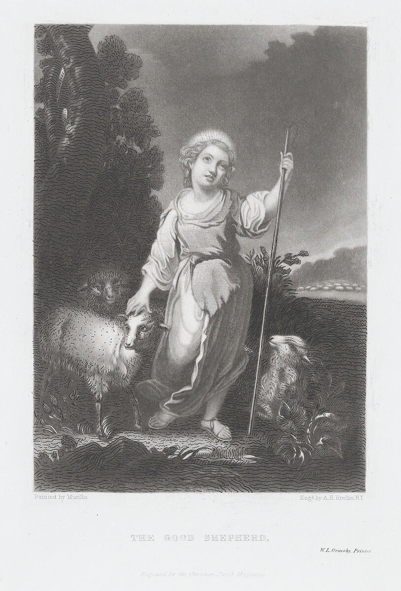 The Good Shepherd, After Bartolomé Estebán Murillo (Spanish, Seville 1617–1682 Seville), Facsimile reproduction 