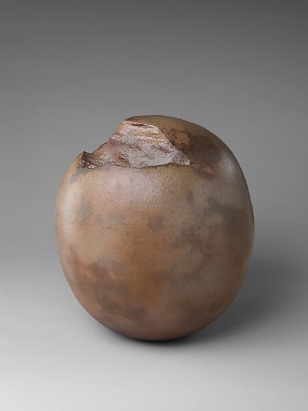 Flower Container, Kaneta Masanao (Japanese, born 1953; active Yamaguchi), Stoneware with brown glaze; Hagi ware, Japan