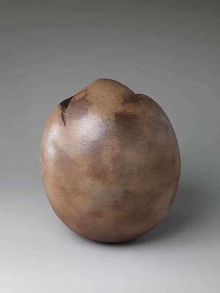 Flower Container, Kaneta Masanao (Japanese, born 1953; active Yamaguchi), Stoneware with brown glaze; Hagi ware, Japan