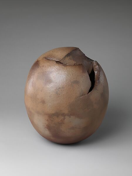 Flower Container, Kaneta Masanao (Japanese, born 1953; active Yamaguchi), Stoneware with brown glaze; Hagi ware, Japan