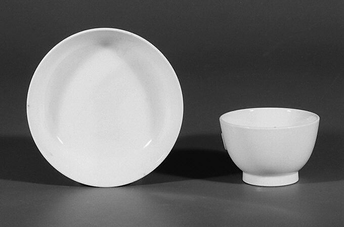 Miniature tea bowl (one of five) (part of a set), Soft-paste porcelain, British