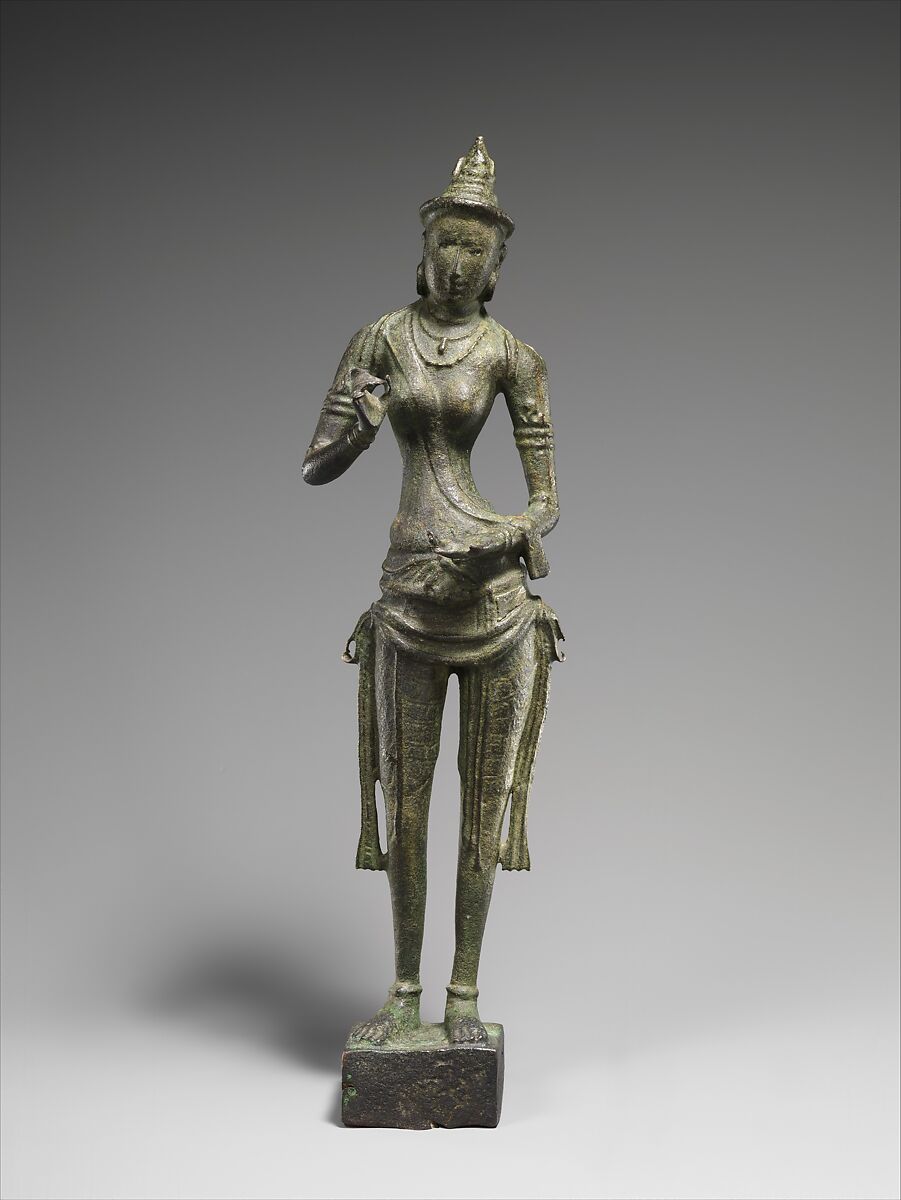 Standing Goddess, Bronze, India (Andhra Pradesh) 