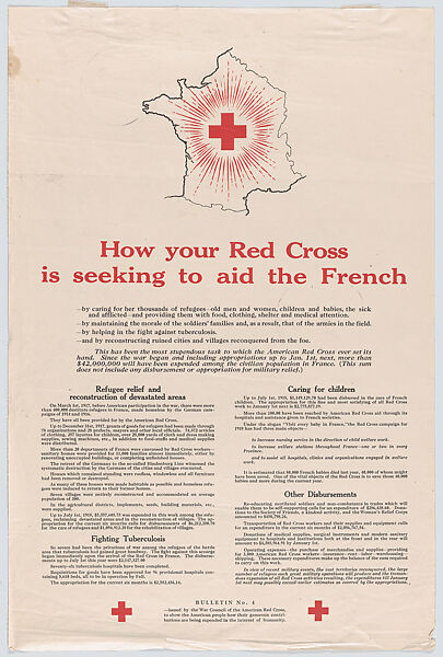 How your Red Cross is seeking to aid the French, Issued by American Red Cross (American), Commercial color lithograph 