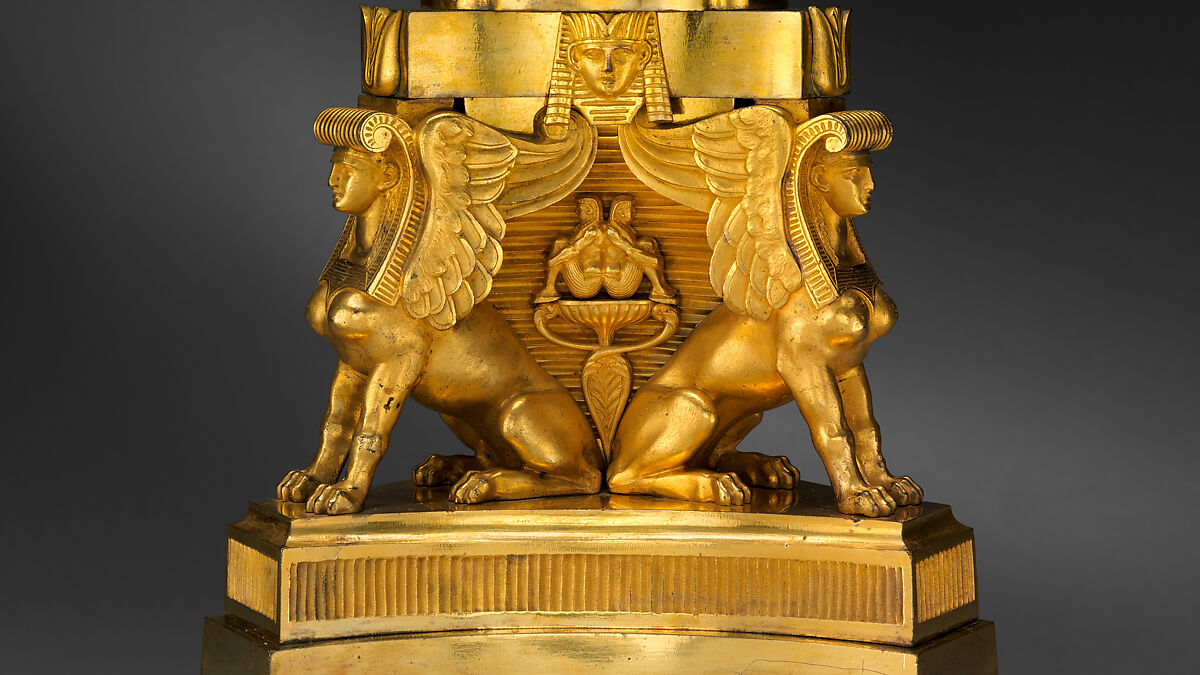 Egyptomania candelabrum (one of a pair), Alexis Decaix (British, active 1778–1811), Gilded bronze, British