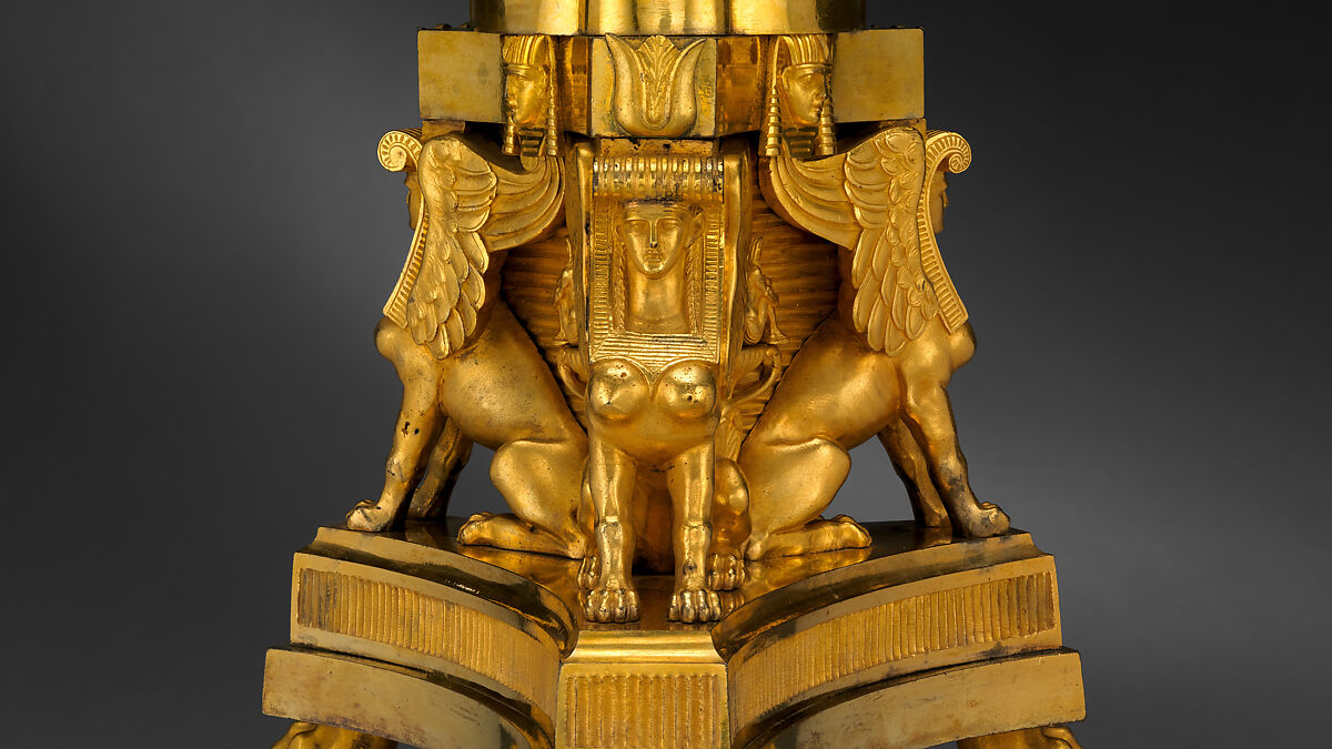 Egyptomania candelabrum (one of a pair), Alexis Decaix (British, active 1778–1811), Gilded bronze, British