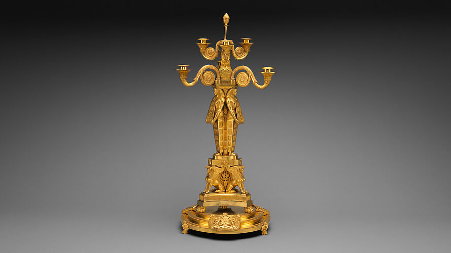 Egyptomania candelabrum (one of a pair)