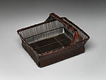 Thousand-Line Flower Basket (Senjō hanakago), Iizuka Rōkansai (Japanese, 1890–1958), Smoked timber and dwarf bamboo, rattan, and lacquer, Japan