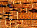Flowing Water Framed Panel, Honma Kazuaki (Japanese, born 1930), Timber bamboo, rattan, and lacquer, Japan