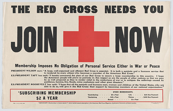 Issued by American Red Cross, The Red Cross Needs You: Join Now