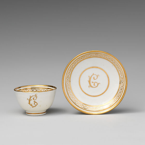 Teabowl (part of a service), Worcester factory (British, 1751–2008), Soft-paste porcelain, British, Worcester 