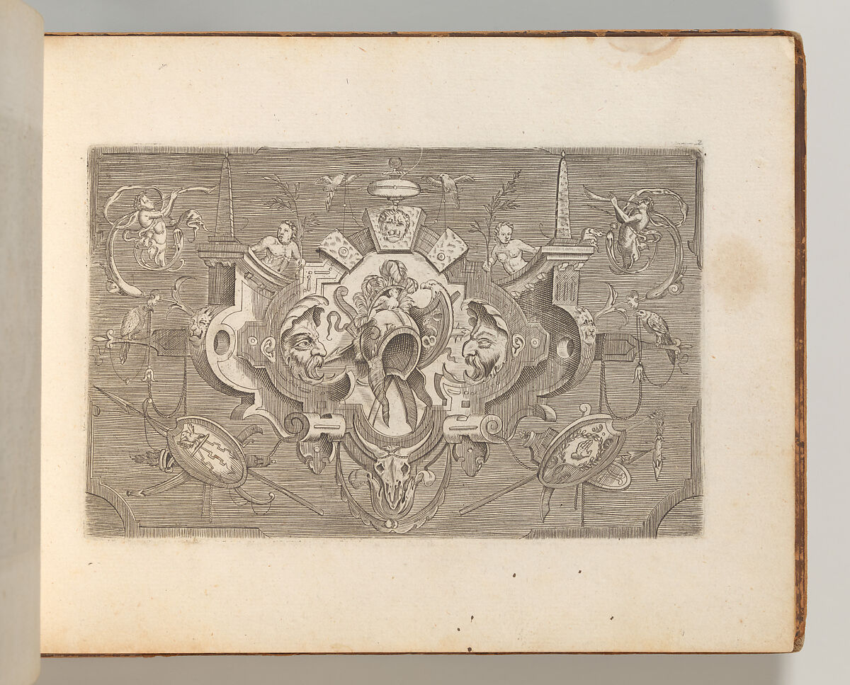 Targhe ed altri ornati di varie e capricciose invenzioni (Cartouches and other ornaments of various and capricious invention, page 2), After Jacob Floris (Central European, 1524–1581), Etching and engraving 