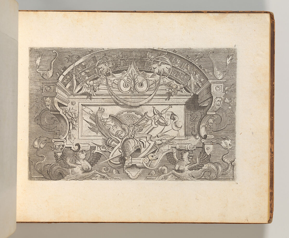 Targhe ed altri ornati di varie e capricciose invenzioni (Cartouches and other ornaments of various and capricious invention, page 8), After Jacob Floris (Central European, 1524–1581), Etching and engraving 