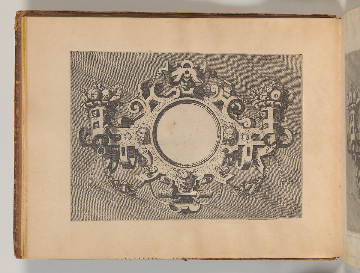 Targhe ed altri ornati di varie e capricciose invenzioni (Cartouches and other ornaments of various and capricious invention, page 17), After Hans Vredeman de Vries (Netherlandish, Leeuwarden 1527–1606 (?)  Antwerp (?)), Etching and engraving 