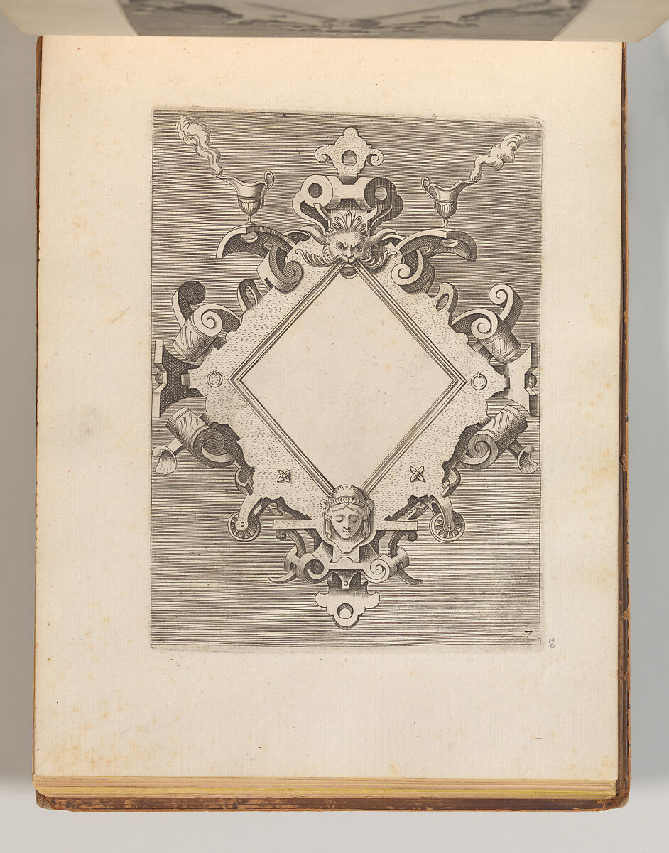 Targhe ed altri ornati di varie e capricciose invenzioni (Cartouches and other ornaments of various and capricious invention, page 24), After Hans Vredeman de Vries (Netherlandish, Leeuwarden 1527–1606 (?)  Antwerp (?)), Etching and engraving 