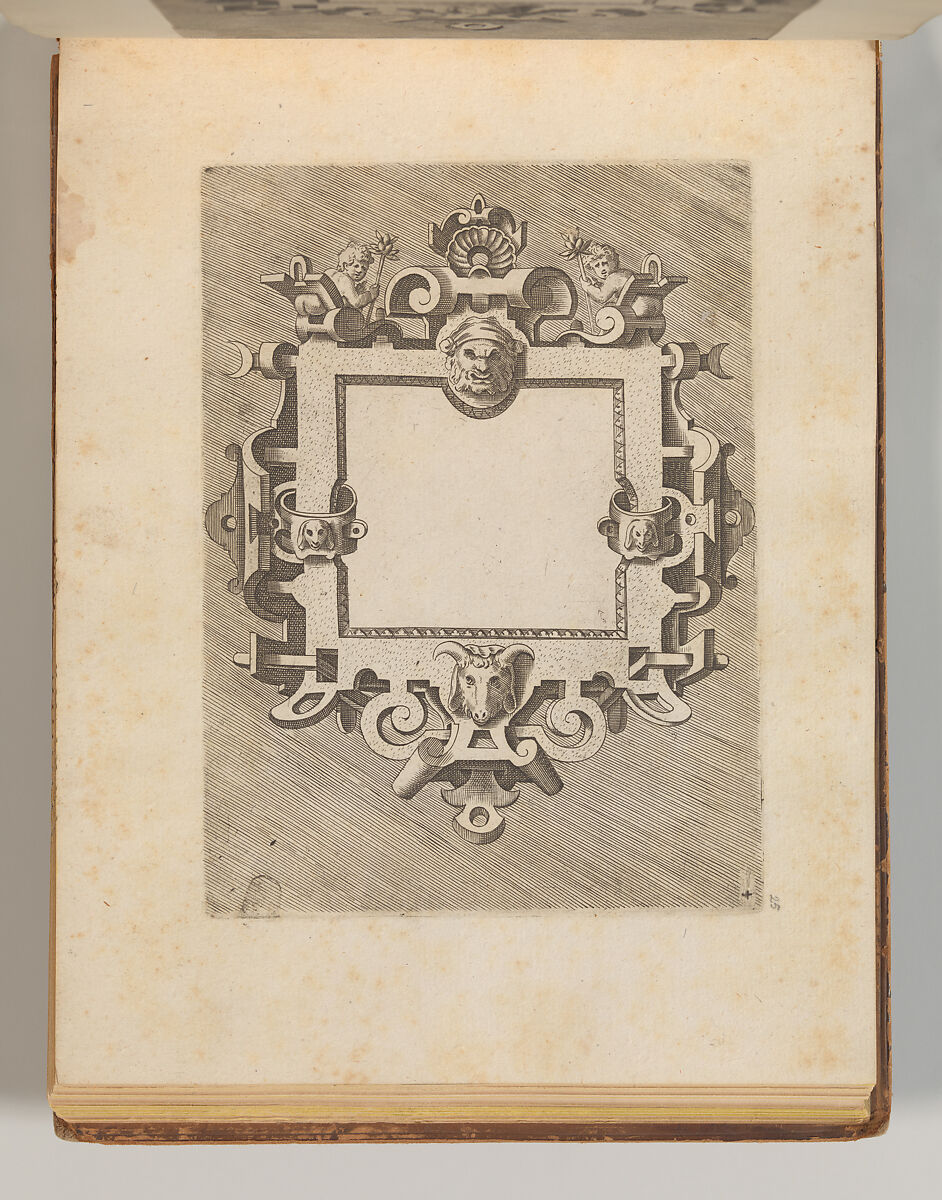 Targhe ed altri ornati di varie e capricciose invenzioni (Cartouches and other ornaments of various and capricious invention, page 33), After Hans Vredeman de Vries (Netherlandish, Leeuwarden 1527–1606 (?)  Antwerp (?)), Etching and engraving 