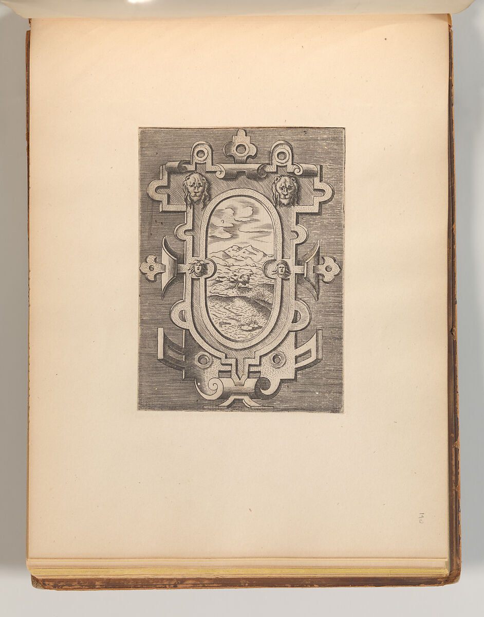 Series of Cartouches, in: Targhe ed altri ornati di varie e capricciose invenzioni (Cartouches and other ornaments of various and capricious invention, page 39), Associated with Cornelis Bos (Netherlandish, Hertogenbosch ca. 1510?–before 1556 Groningen), Engraving 