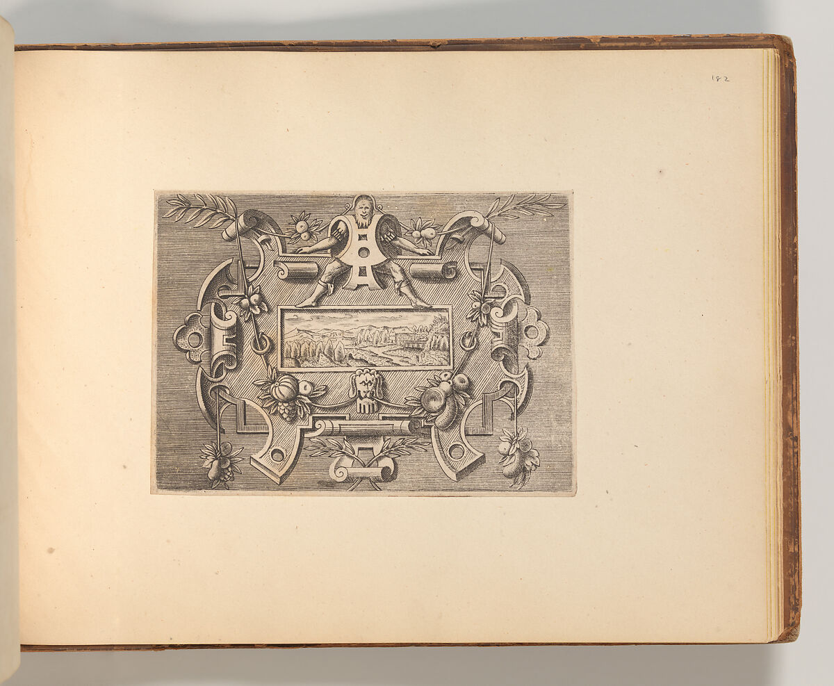 Series of Cartouches, in: Targhe ed altri ornati di varie e capricciose invenzioni (Cartouches and other ornaments of various and capricious invention, page 50), Associated with Cornelis Bos (Netherlandish, Hertogenbosch ca. 1510?–before 1556 Groningen), Engraving 