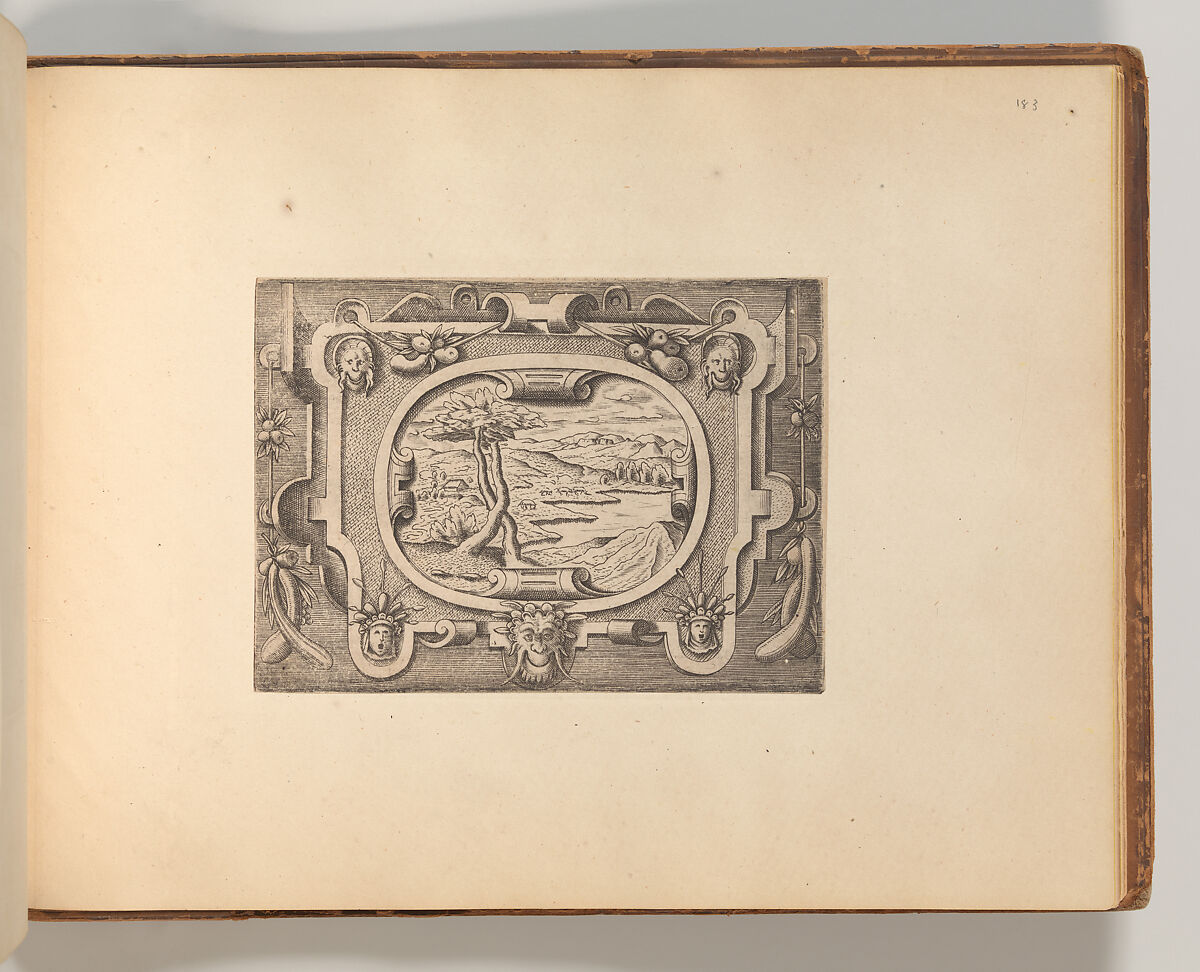 Series of Cartouches, in: Targhe ed altri ornati di varie e capricciose invenzioni (Cartouches and other ornaments of various and capricious invention, page 52), Associated with Cornelis Bos (Netherlandish, Hertogenbosch ca. 1510?–before 1556 Groningen), Engraving 