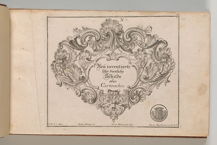Design for a Cartouche, Plate 1 from 'Neü inventierte sehr dienstiche Schilde oder Cartouches'