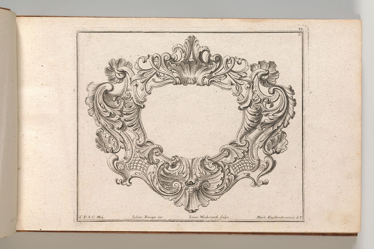 Design for a Cartouche, Plate 3 from 'Neü inventierte sehr dienstiche Schilde oder Cartouches', Jeremias Wachsmuth (German, 1712–1771), Etching 