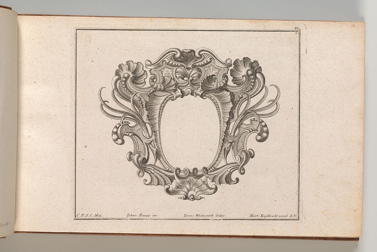 Design for a Cartouche, Plate 5 from 'Neü inventierte sehr dienstiche Schilde oder Cartouches', Jeremias Wachsmuth (German, 1712–1771), Etching 