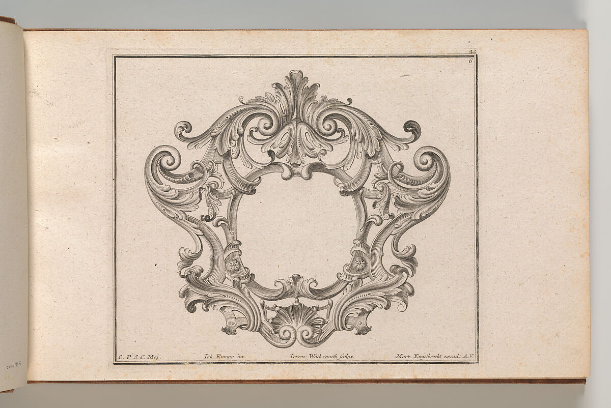 Design for a Cartouche, Plate 6 from 'Neü inventierte sehr dienstiche Schilde oder Cartouches', Jeremias Wachsmuth (German, 1712–1771), Etching 