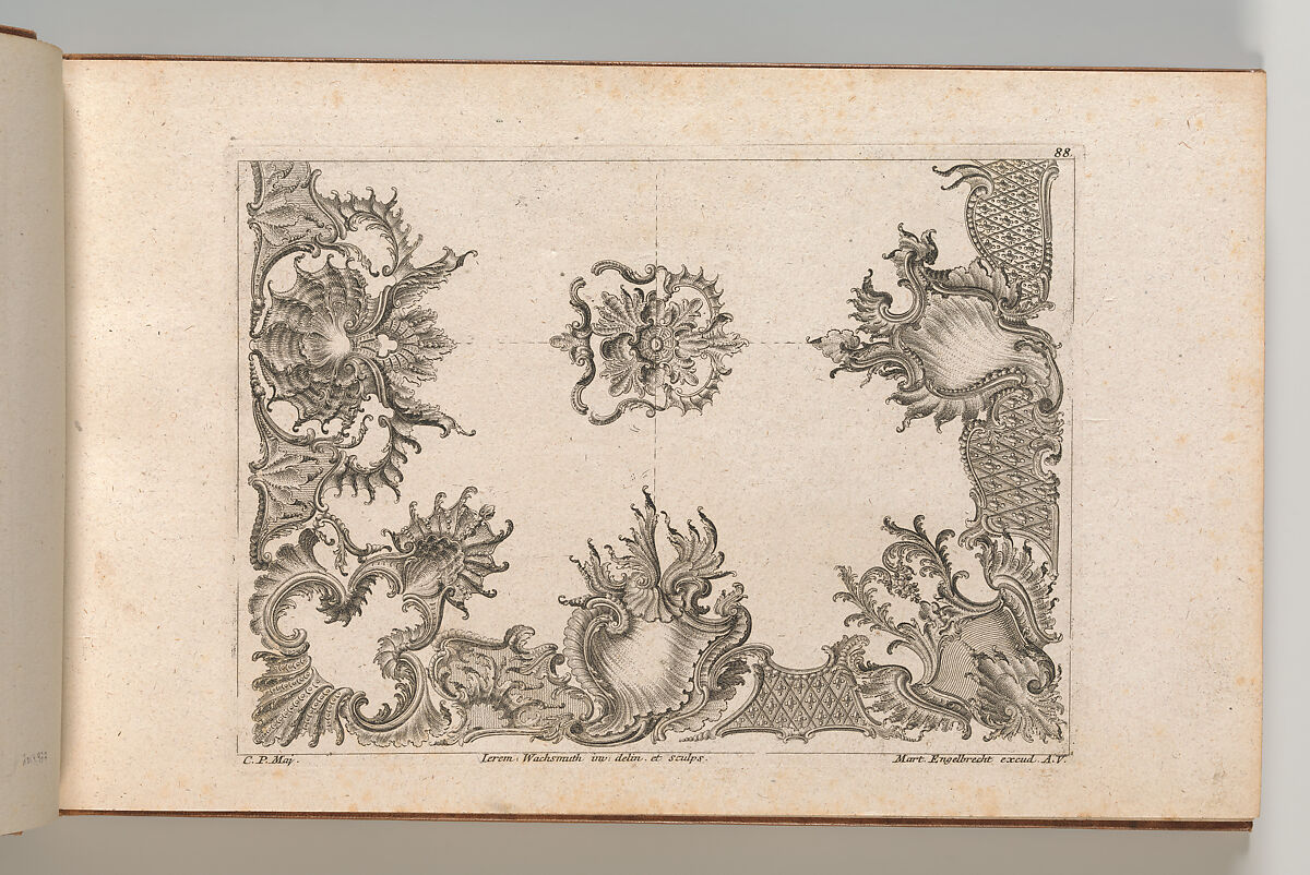 Two Designs for Ceiling Decorations, Plate 2 from 'Unterschiedliche neu inventierte Deken oder Plafond', Jeremias Wachsmuth (German, 1712–1771), Etching 