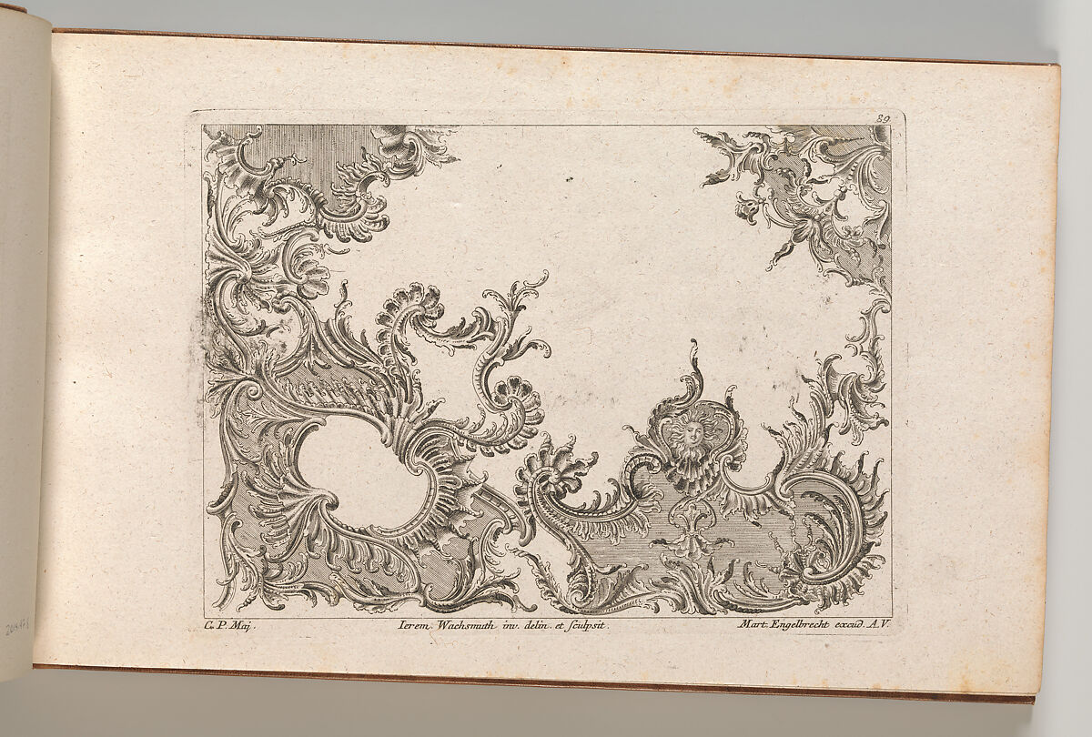 Design for a Ceiling Decoration, Plate 3 from 'Unterschiedliche neu inventierte Deken oder Plafond', Jeremias Wachsmuth (German, 1712–1771), Etching 