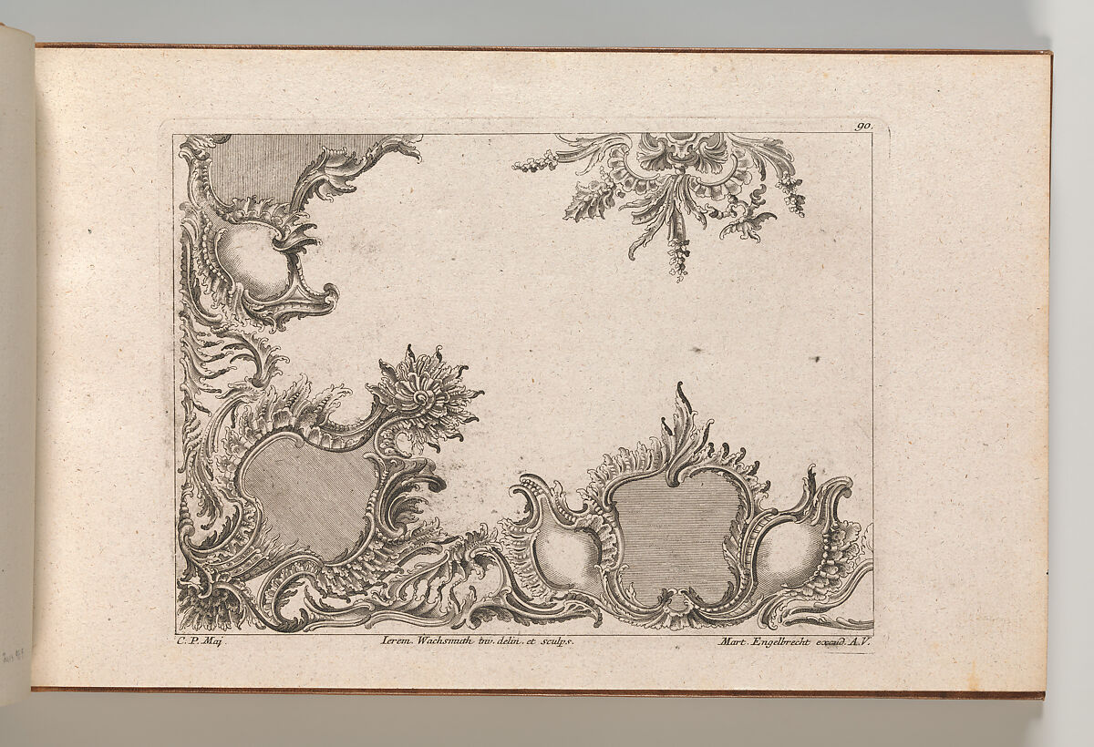 Design for a Ceiling Decoration, Plate 4 from 'Unterschiedliche neu inventierte Deken oder Plafond', Jeremias Wachsmuth (German, 1712–1771), Etching 