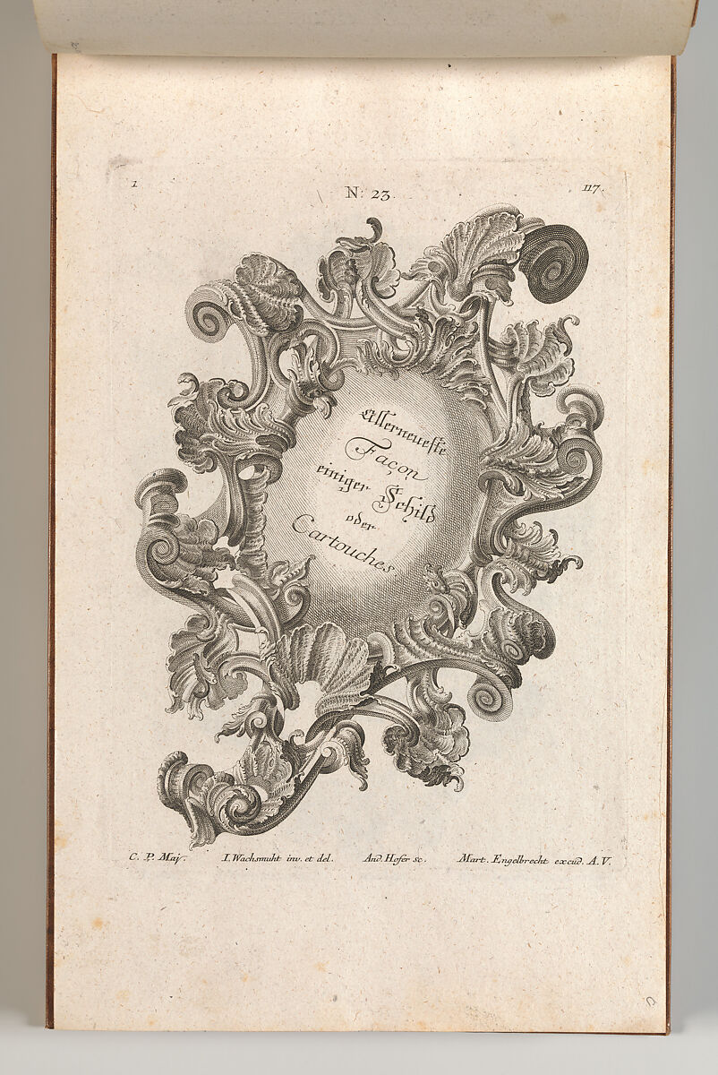 Design for a Cartouche, Plate 1 from 'Allerneueste Façon einiger Schild oder Cartouches', Andreas Hofer (Central European, active Augsburg ca. 1740–60), Etching 