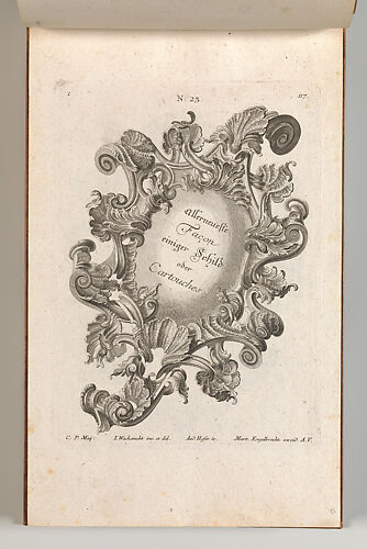Design for a Cartouche, Plate 1 from 'Allerneueste Façon einiger Schild oder Cartouches'