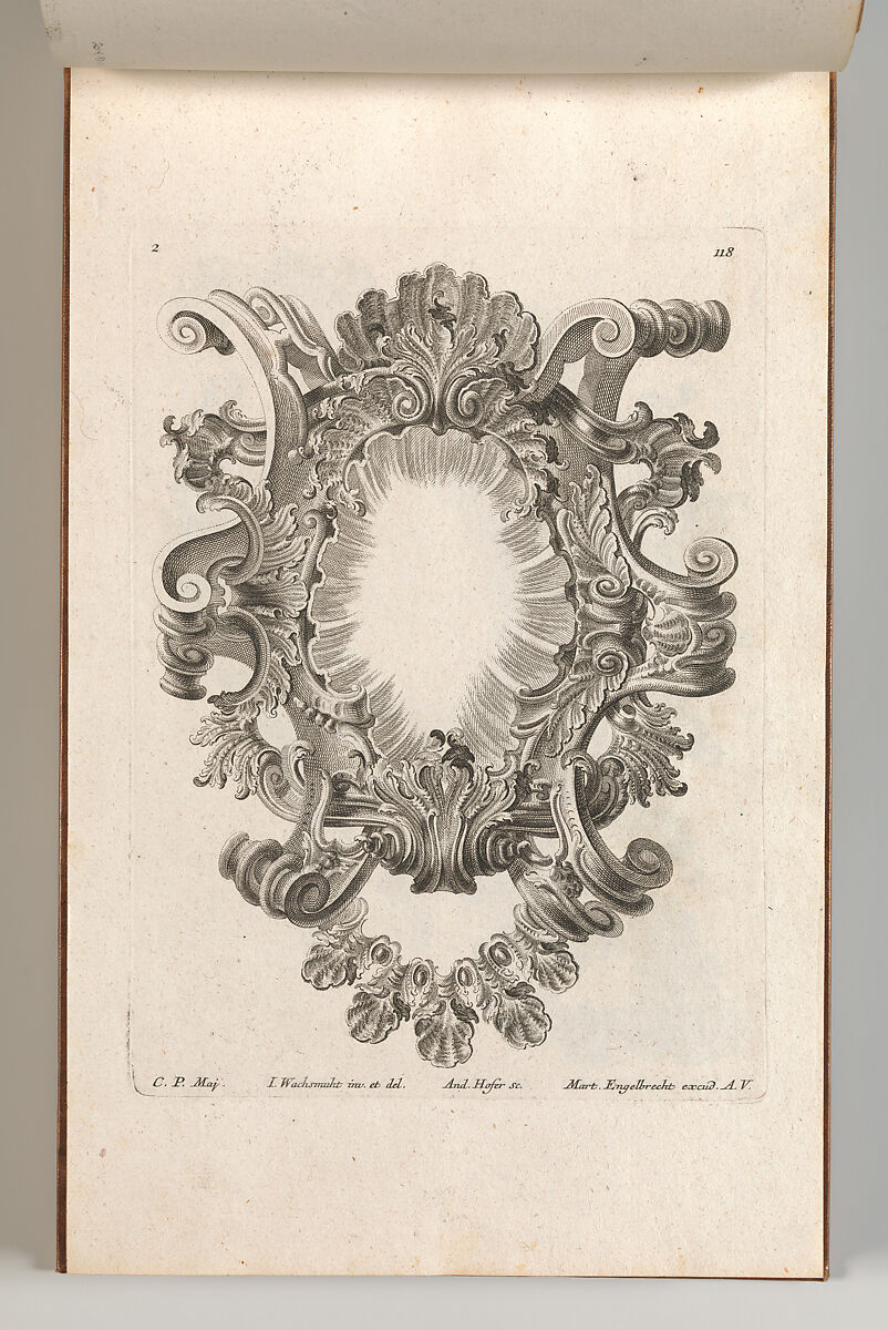 Design for a Cartouche, Plate 2 from 'Allerneueste Façon einiger Schild oder Cartouches', Andreas Hofer (Central European, active Augsburg ca. 1740–60), Etching  