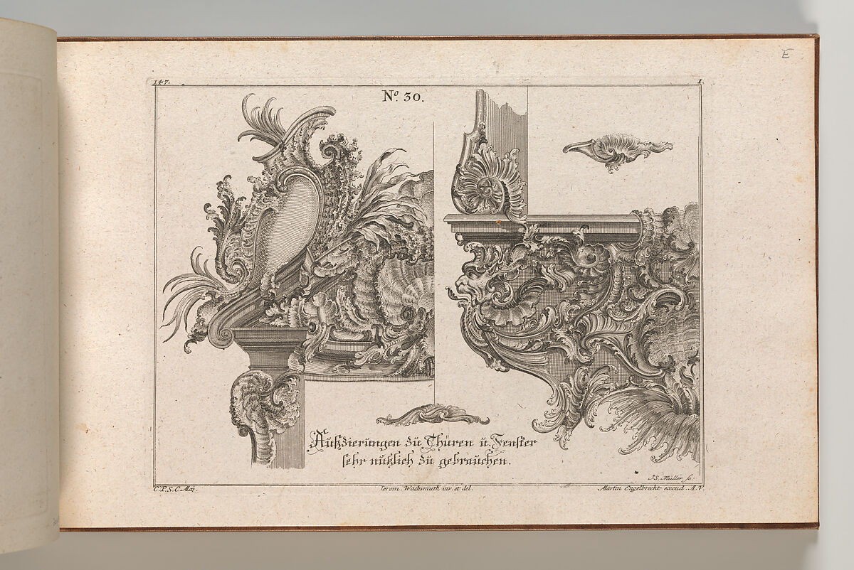 Suggestions for the Decoration of a Door and Window Frame, Plate 1 from 'Auβzierungen zu Thüren u. Fenster sehr nutzlich zu gebrauchen.', Johann Sebastian Müller (German, Nuremberg 1715–1790 London), Etching 