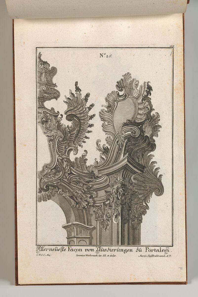 Suggestion for the Decoration of Top Right Side of Portal, Plate 1 from 'Allerneueste Façon von Auszierungen zu Portalen', Jeremias Wachsmuth (German, 1712–1771), Etching 