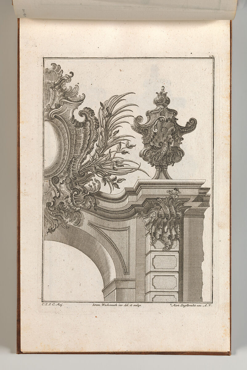Suggestion for the Decoration of Top Right Side of Portal, Plate 3 from 'Allerneueste Façon von Auszierungen zu Portalen', Jeremias Wachsmuth (German, 1712–1771), Etching 